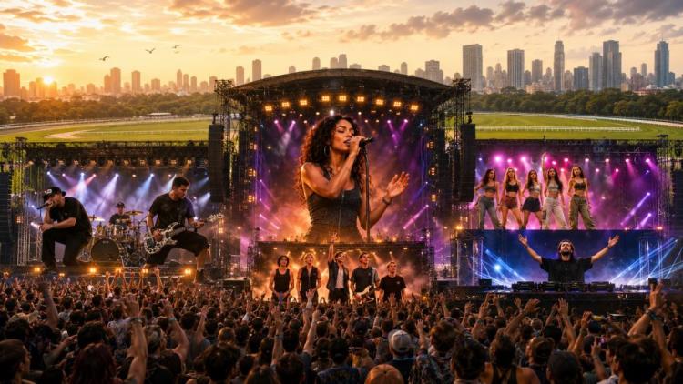 AI illustration: Lollapalooza India 2027 in Mumbai: Olivia Dean, Limp Bizkit, KATSEYE and Fontaines D.C. lead the major lineup