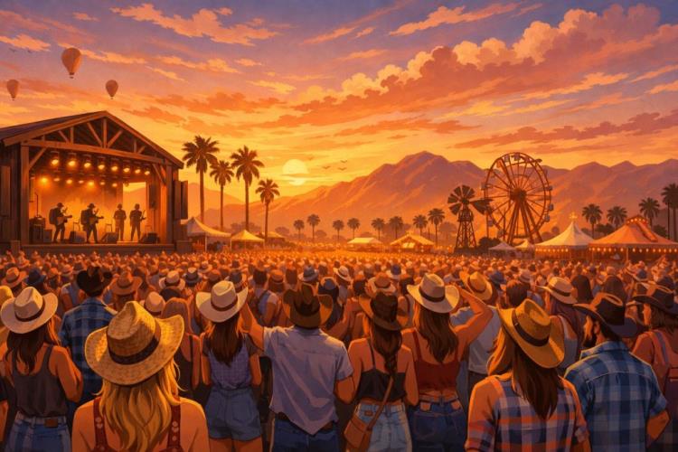 AI ilustracija: Ulaznice za Stagecoach Country Music Festival — Empire Polo Club, Indio — petak, 23. travnja 2027.