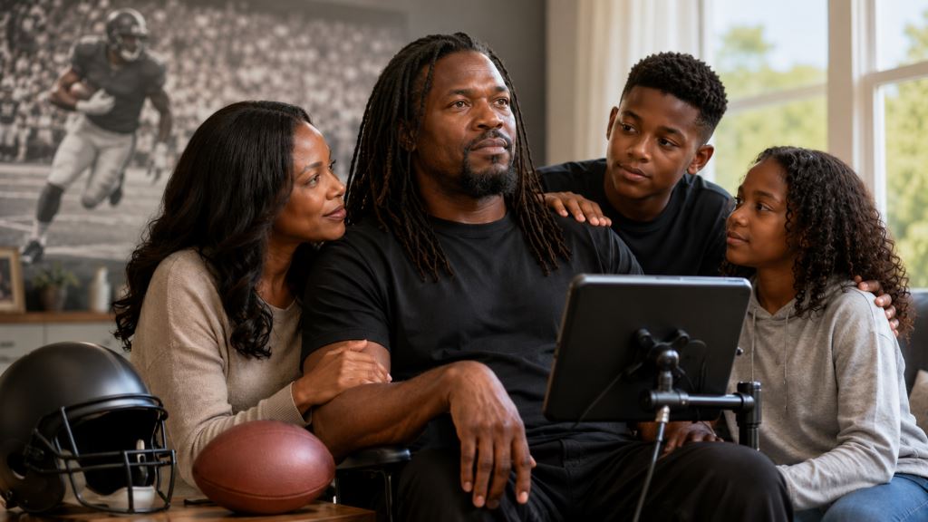 KI-Illustration: Chris Johnson und ALS: CJ2K, NFL-Rekordsaison, Familie und neue Kraft nach öffentlicher Diagnose von CJ2K