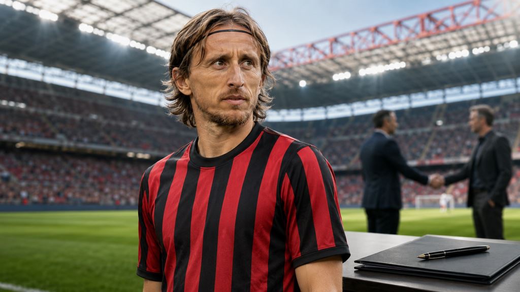 ilustracja AI: Luka Modrić blisko nowego kontraktu z Milanem: dalsza gra w Serie A na najwyższym poziomie po 41. urodzinach