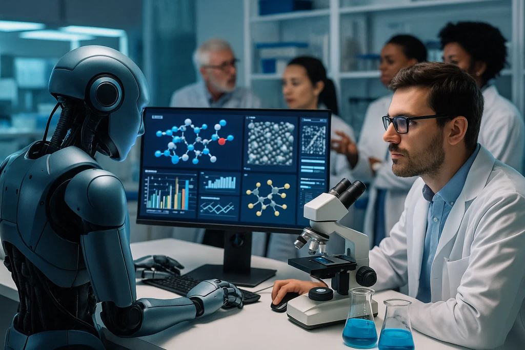AI illustration: Mit's CRESt system combines AI and robotics for faster material discovery and a record-breaking catalyst for fuel cells