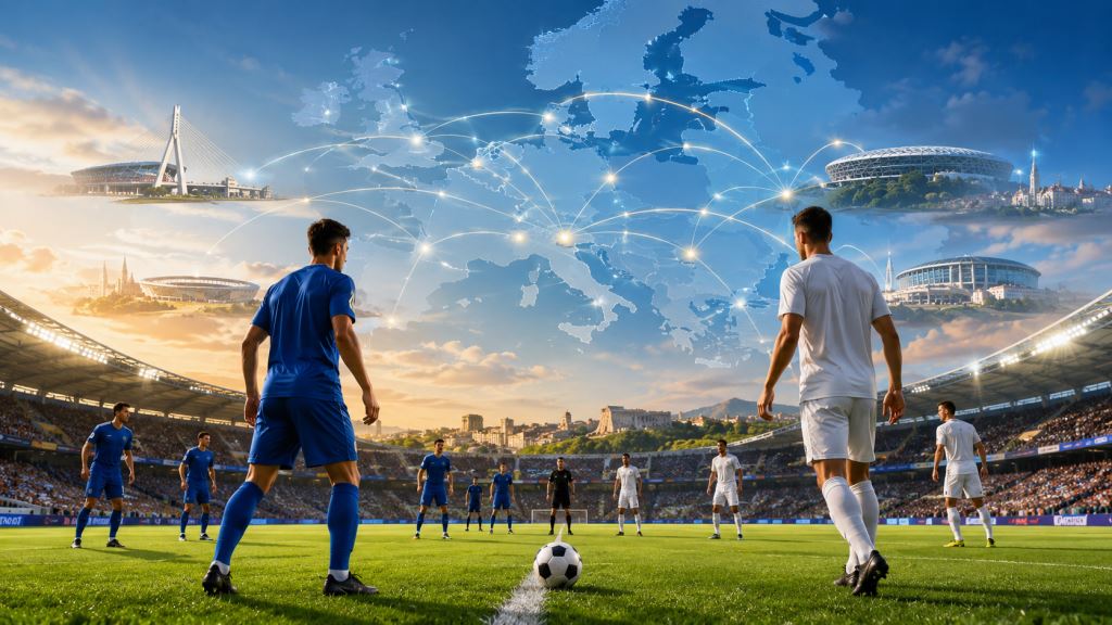 AI illustration: UEFA Conference League 2026/27 first qualifying round draw: full fixtures, dates and key matchups of the season