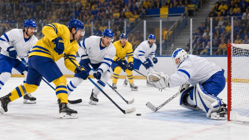 Sweden shut out Italy at the Ice Hockey World Championship as Stenberg scores twice in Fribourg