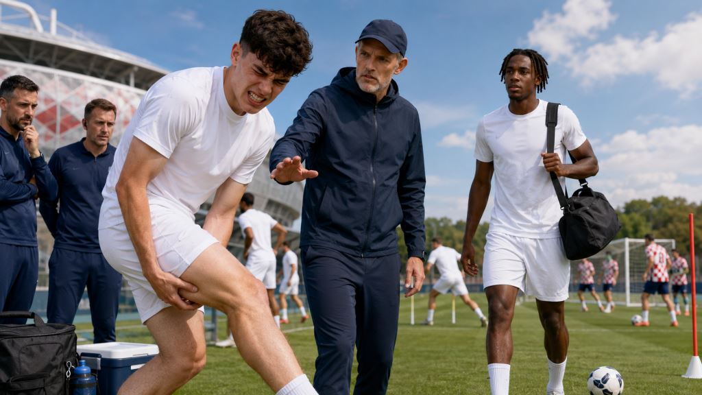 illustration IA: L’Angleterre perd Livramento avant la Croatie, Tuchel rappelle Chalobah pour la Coupe du monde