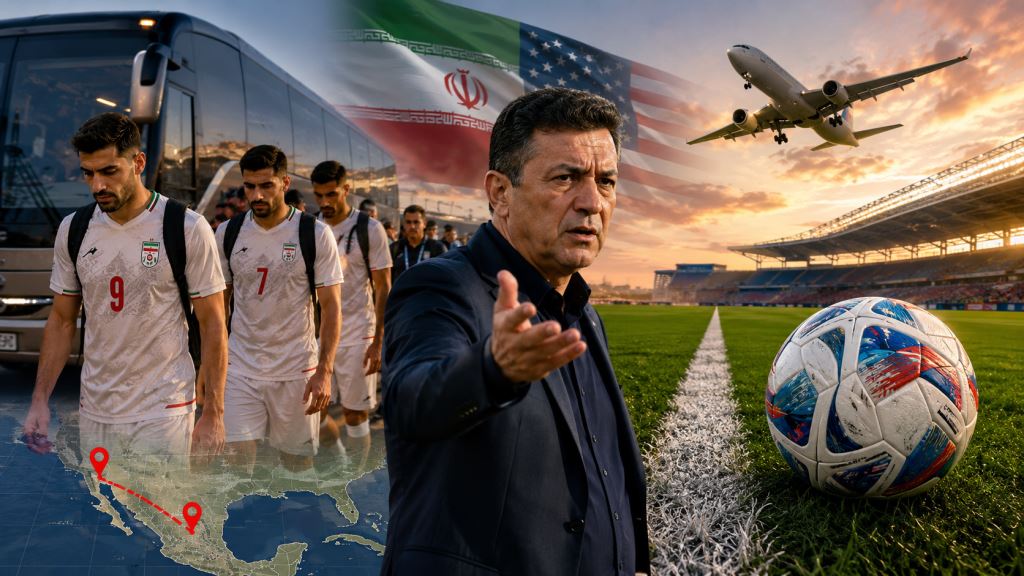 illustration IA: L’Iran critique les conditions du Mondial après le nul contre la Nouvelle-Zélande et le retour à Tijuana