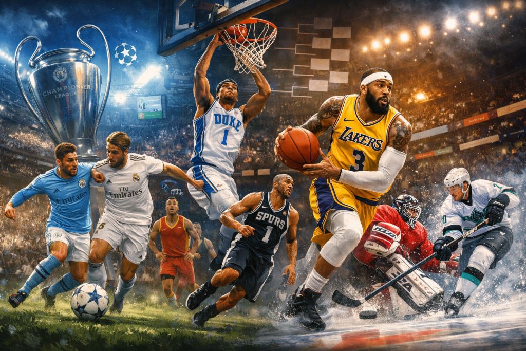 Wczoraj, dziś, jutro: Liga Mistrzów, March Madness, NBA i NHL w dniach, które zmieniają rytm sezonu