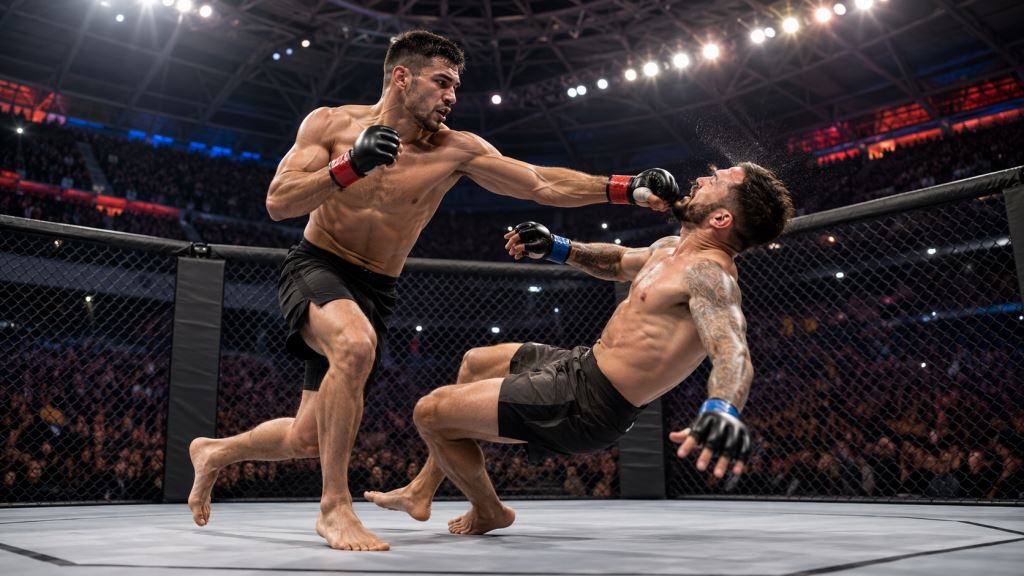 illustration IA: Uroš Medić met Daniel Rodriguez K.-O. en 30 secondes et marque la soirée historique de l'UFC à Belgrade