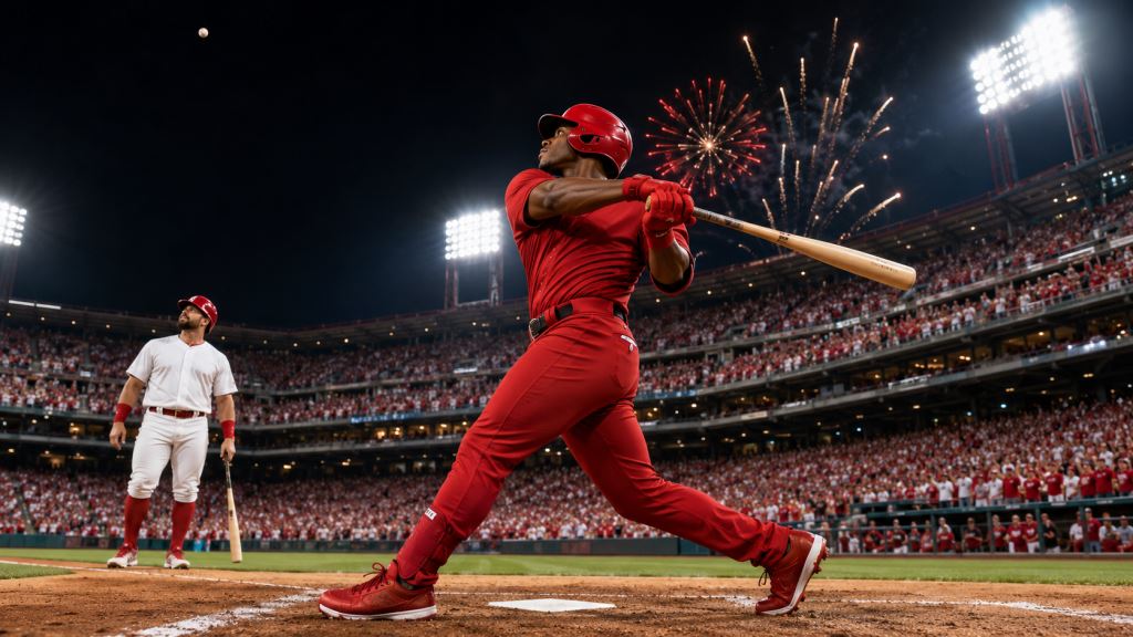 ilustración con IA: Jordan Walker gana el Home Run Derby 2026 tras una remontada dramática ante Kyle Schwarber en Filadelfia