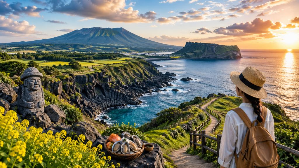 Jeju w Korei Południowej: wulkany, nadmorskie szlaki i wolniejszy wyspiarski rytm dla podróżnych, którzy chcą więcej natury