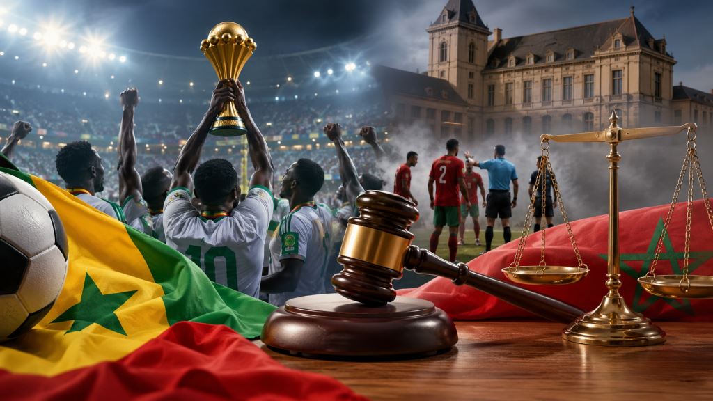 ilustracja AI: CAS wyznaczył rozprawę Senegalu po odebraniu tytułu Pucharu Narodów Afryki i przyznaniu Maroku wyniku 3:0