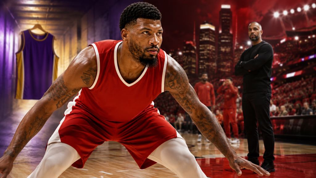 AI illustration: Marcus Smart to Houston Rockets after Lakers exit, Udoka's defensive bet for the Western playoff race