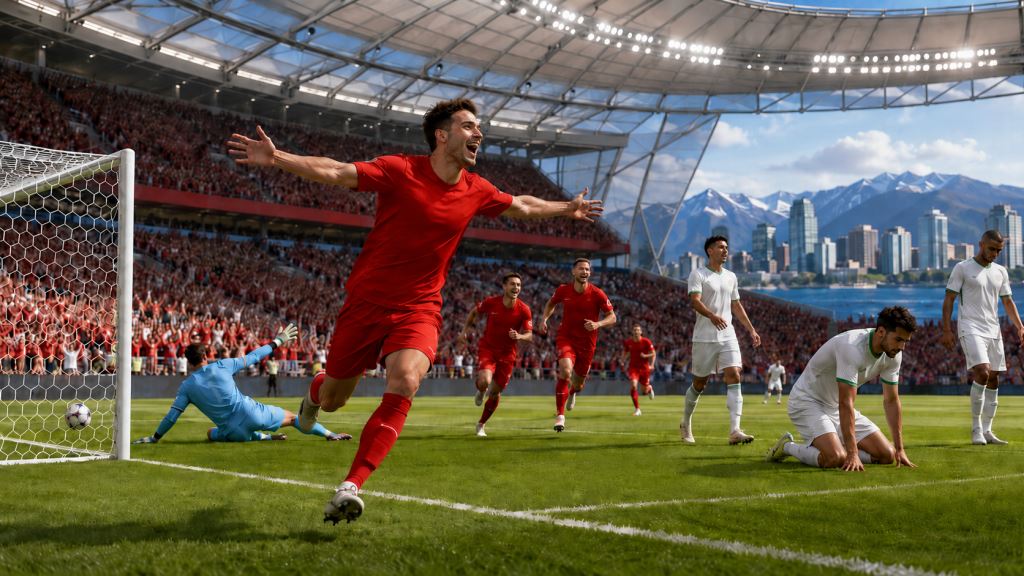 ilustracja AI: Szwajcaria eliminuje Algierię w Vancouver i awansuje do 1/8 finału mistrzostw świata 2026 po zwycięstwie 2:0