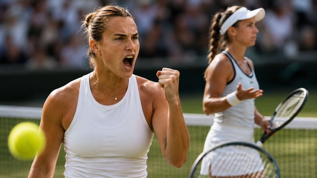 KI-Illustration: Aryna Sabalenka nach großem Comeback gegen Nikola Bartunkova im Halbfinale von WTA Berlin