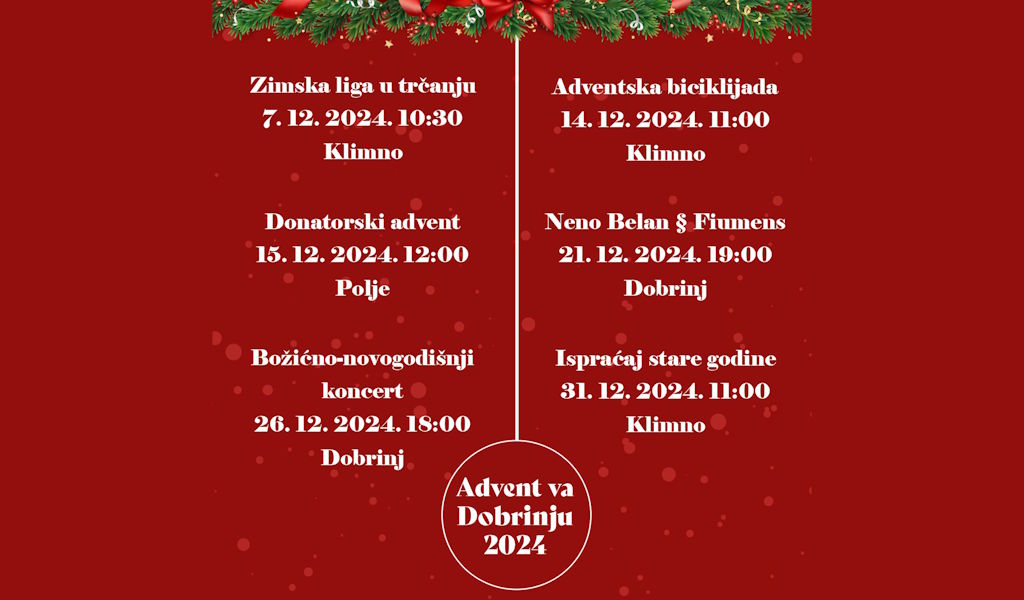 Advent events in the municipality of Dobrinj: cycling and donor advent on the island of Krk