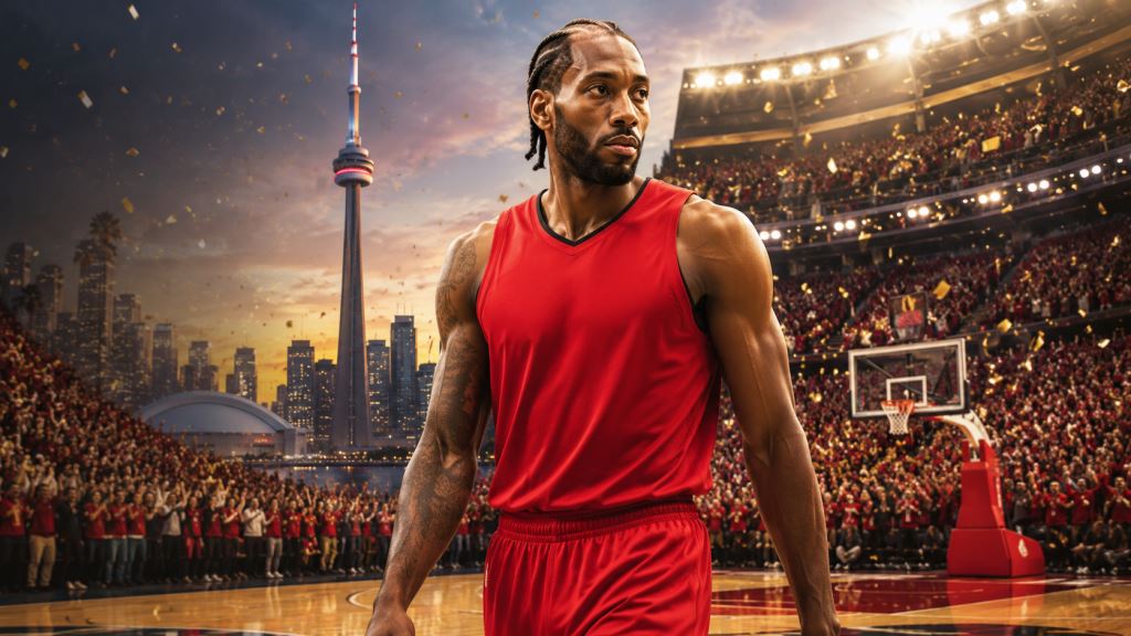 AI ilustracija: Kawhi Leonard ponovno u Torontu: povratak NBA prvaka koji mijenja ambicije Raptorsa na vrhu Istoka NBA lige