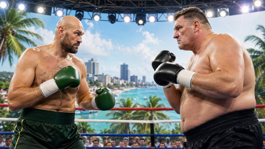 KI-Illustration: Tyson Fury trifft in Pattaya auf Mariusz Wach vor einem möglichen Schwergewichtsduell mit Anthony Joshua