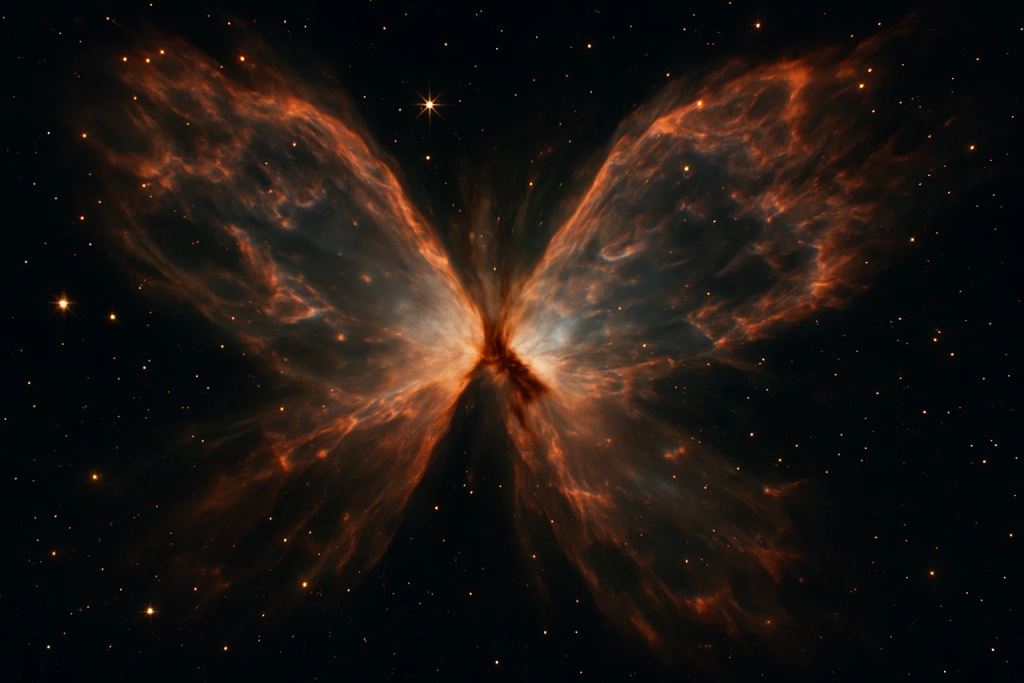 James Webb Telescope peered into the dusty heart of the Butterfly Nebula and unveiled the secrets of the hidden star NGC 6302