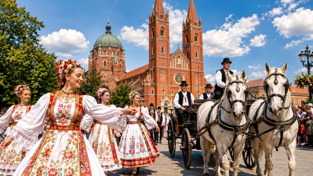 AI illustration: Đakovački Vezovi 2026 in Đakovo: programme from 19 June to 5 July, parade, concerts and accommodation