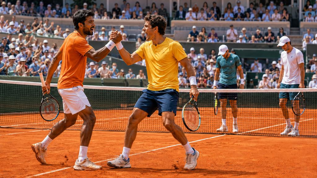 Balaji y Demoliner eliminan a Krawietz y Pütz y alcanzan cuartos de dobles en Roland-Garros en París