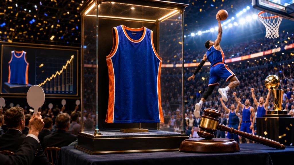 AI ilustracija: Jalen Brunson i dres od 1,024 milijuna dolara: aukcijski rekord nakon povijesnog naslova Knicksa u NBA finalu