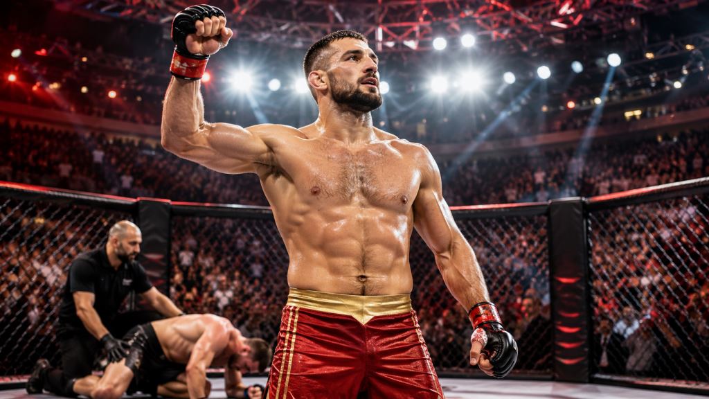 KI-Illustration: Miloš Janičić vor UFC-Debüt in Belgrad: Montenegros MMA wartet auf historischen Auftritt