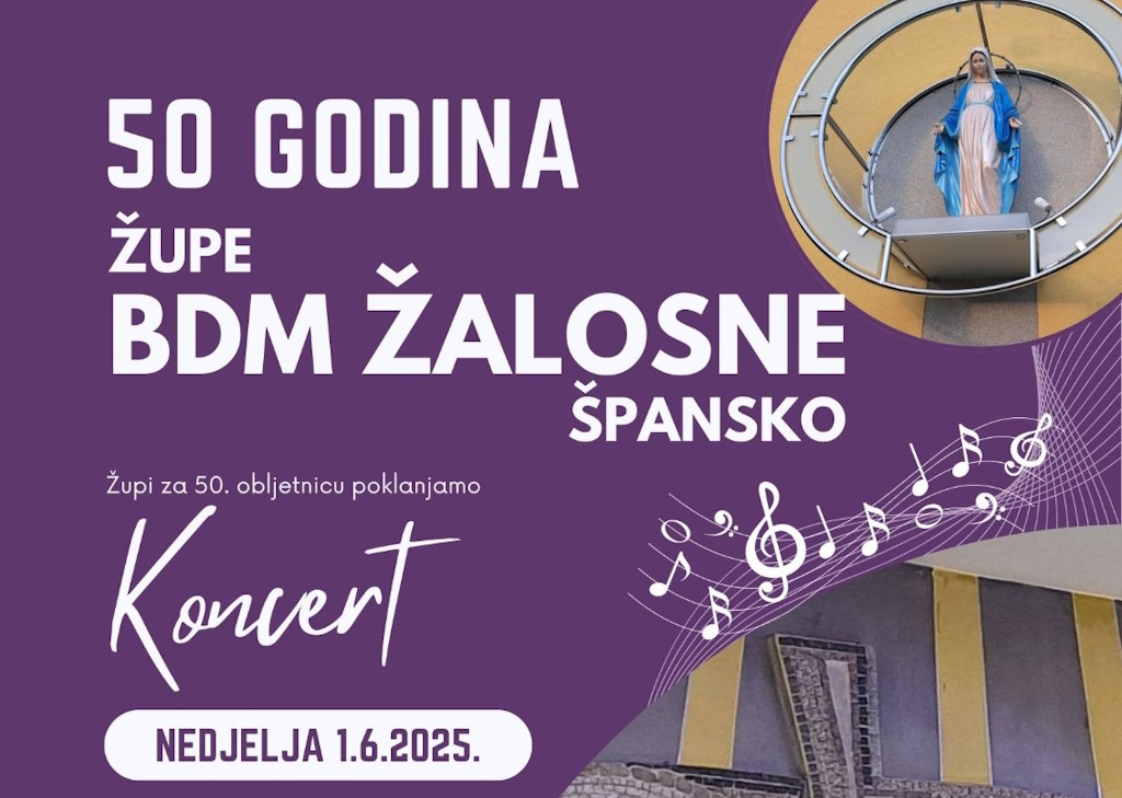 Slavljenički koncert i proslava 50 godina Župe BDM Žalosne u Španskom uz nastupe zborova i dolazak nadbiskupa Kutleše