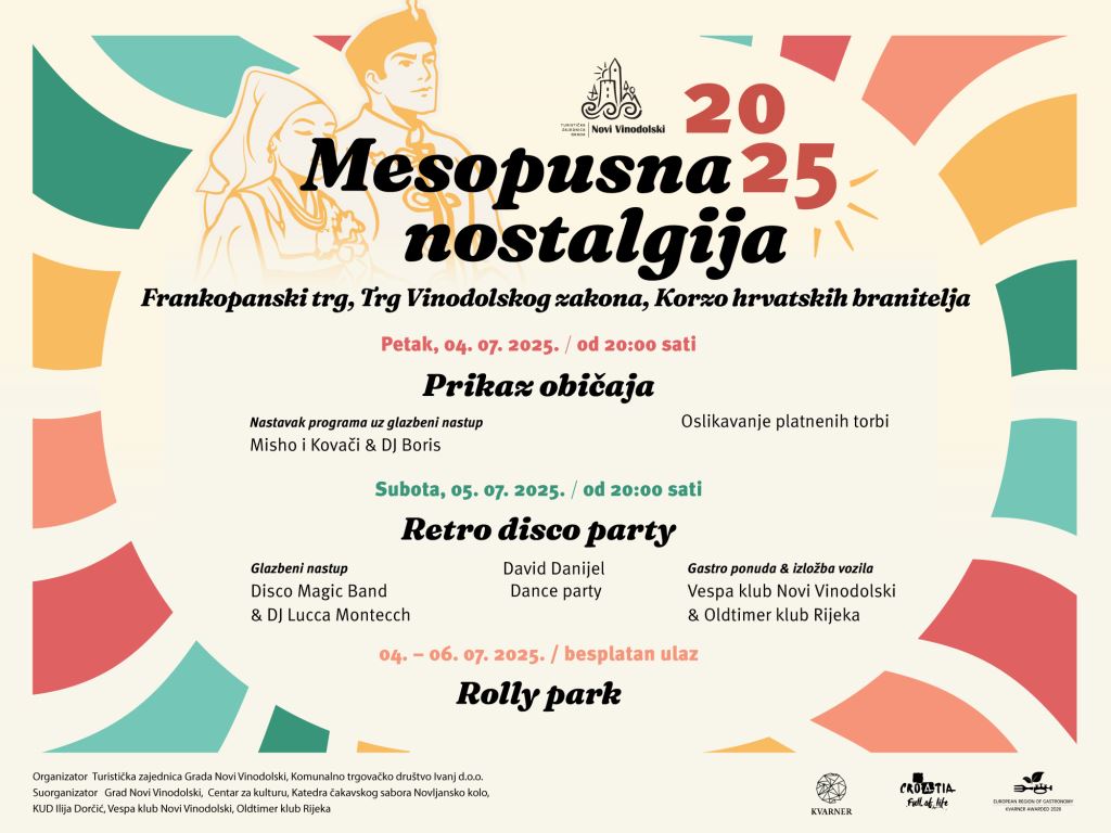 Nostalgia carnívora en Novi Vinodolski: Una mezcla de la tradición de Mesopust y una fiesta disco inolvidable del 4 al 6 de julio