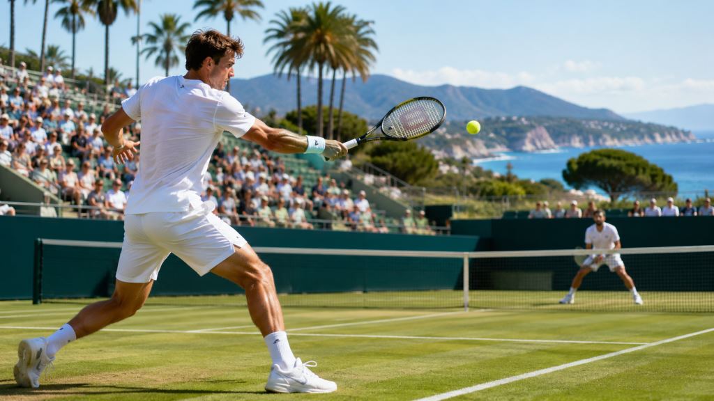 ilustracja AI: Kopriva pokonuje Džumhura w ATP Mallorca Championships 2026 i awansuje do drugiej rundy