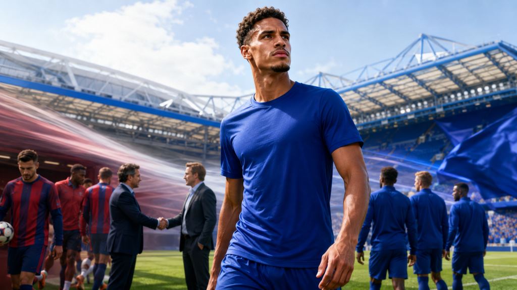 illustration IA: Chelsea conclut un accord à 52 millions de livres pour Lacroix, attendu avec un contrat jusqu'en 2032