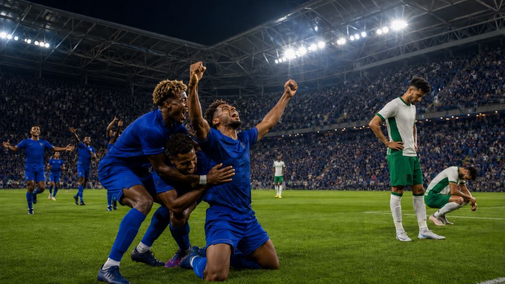 illustration IA: Le Cap-Vert file en phase à élimination du Mondial 2026 après un nul contre l’Arabie saoudite
