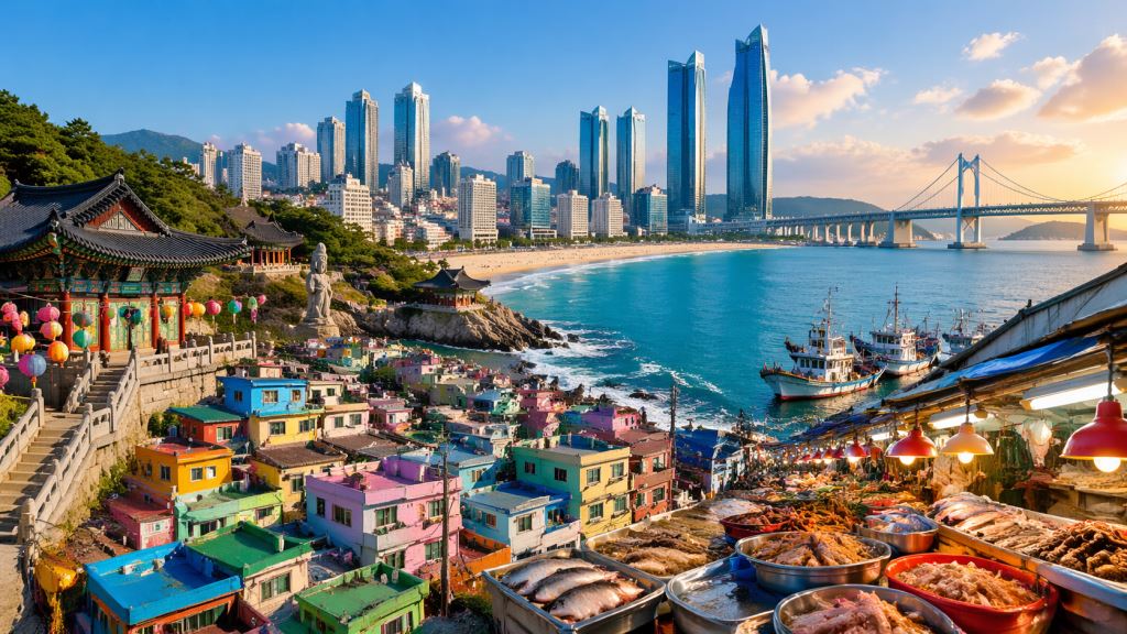 Busan en Corea del Sur: playas, mercados de pescado, templos y barrios que revelan la cara más relajada del país