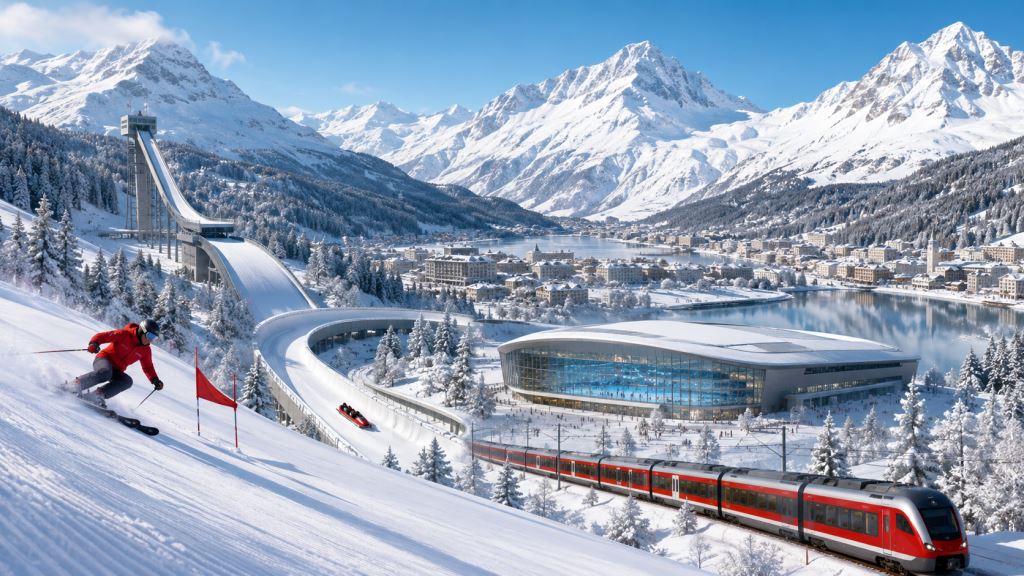 illustration IA: Suisse et Jeux olympiques d’hiver 2038: candidature nationale après St. Moritz avec soutien fédéral du pays