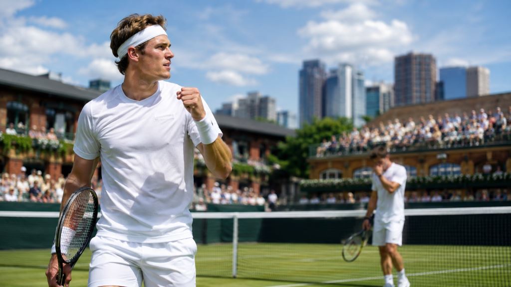 ilustración con IA: Arthur Fery Abre El ATP Queen’s En Londres Con Un Triunfo Claro Ante Toby Samuel En Hierba