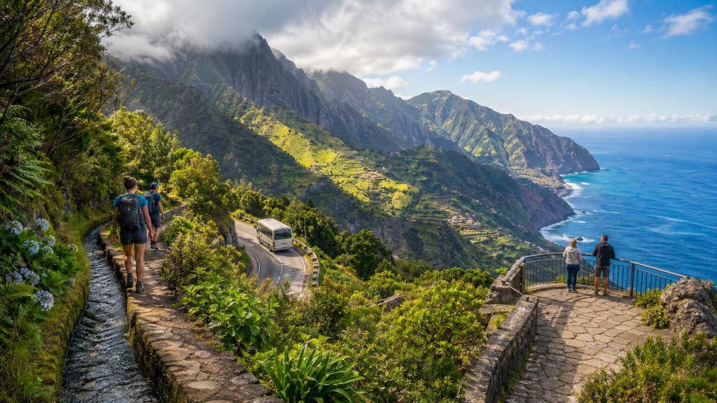 Madeira without a car requires a good plan: levadas, viewpoints and microclimate do not forgive improvisation on the island
