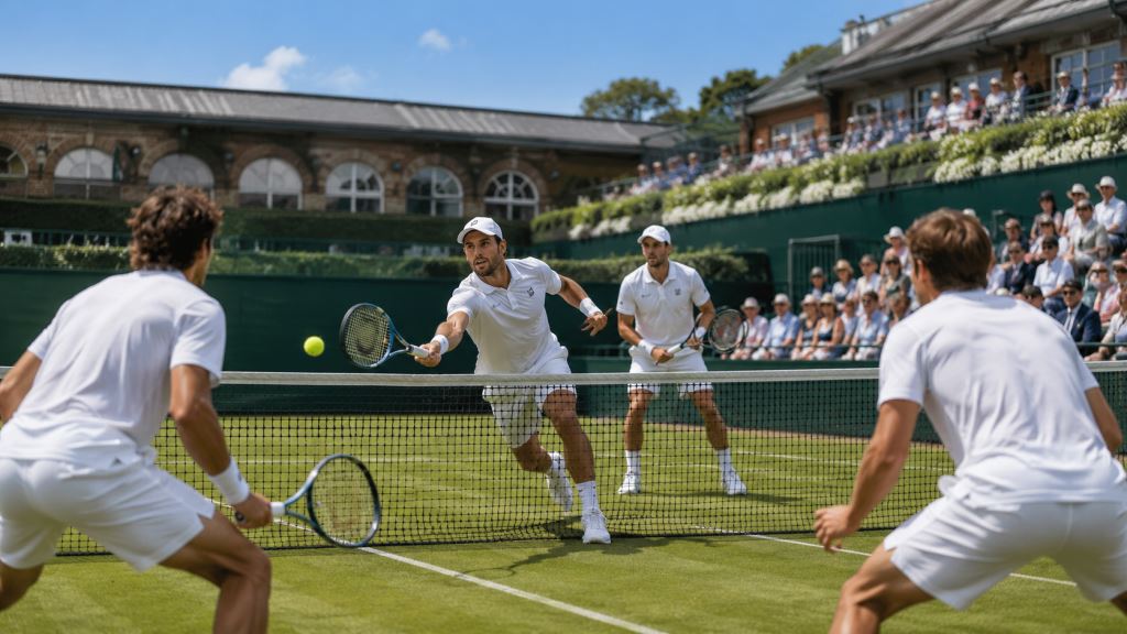 AI illustration: Harrison And Skupski Reach Queen’s Club Semifinals With Straight-Sets Doubles Win