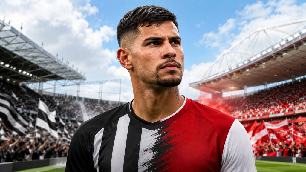 ilustración con IA: Bruno Guimarães mira al Arsenal: Newcastle resiste por su capitán ante otra posible oferta en Premier League