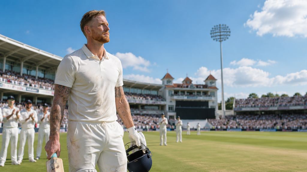 KI-Illustration: Ben Stokes Abschied in Nottingham und eine Zäsur für Englands Test-Cricket nach der Kapitänsära im Team