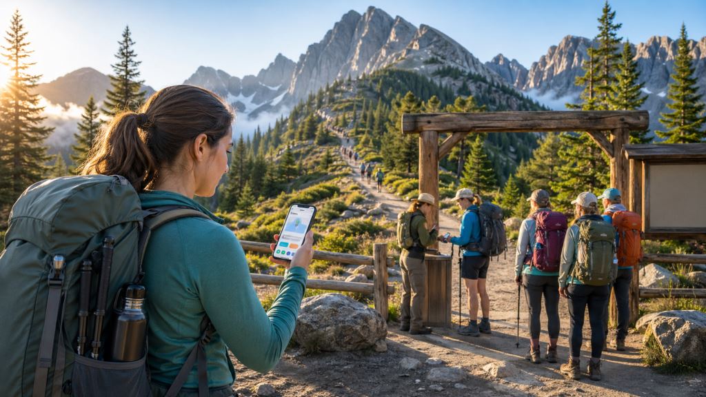 Wandern beginnt immer häufiger mit einer Reservierung, einer Genehmigung und dem Prüfen der Regeln vor der Ankunft am Weg