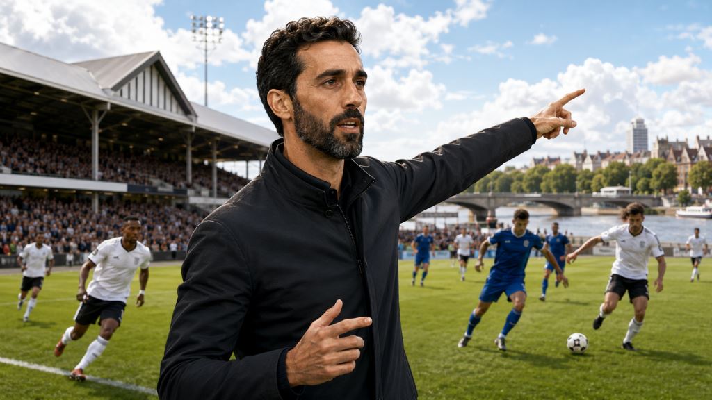 AI illustration: Fulham hands the bench to Álvaro Arbeloa after Silva exit, with Chelsea derby first on the agenda in London