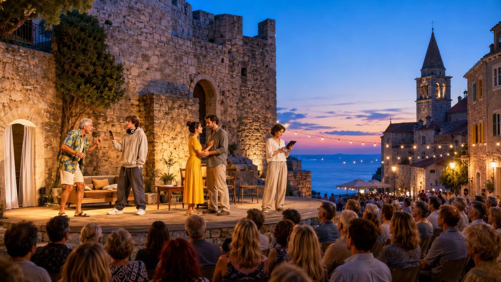 illustration IA: Festival de théâtre Čavle-Omišalj 2026: six spectacles gratuits à Grobnik et Omišalj du 19 au 26 juin