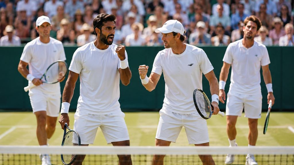 illustration IA: Bhambri et Venus éliminent de Minaur et Norrie en double au Queen’s Club après deux sets du premier tour