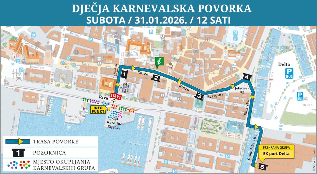 Rijeka u subotu zatvara dio centra zbog Dječje karnevalske povorke: zabrane prometa, parkiranja i prijevoza