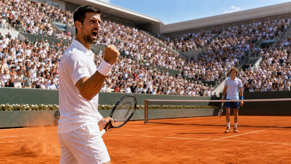 Djokovic beats Royer at Roland-Garros after tense four-set battle and keeps Grand Slam record chase alive