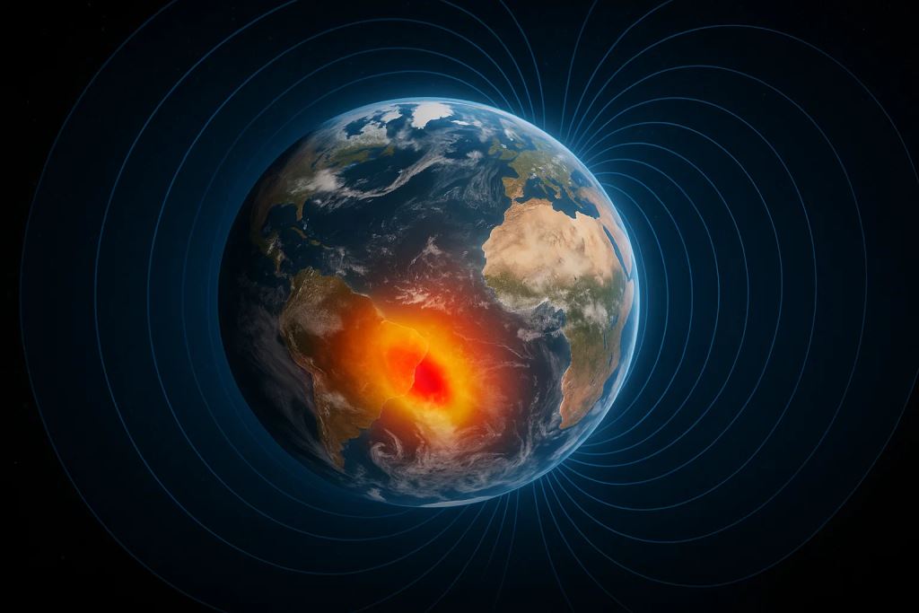 South Atlantic anomaly: Swarm detects weak magnetic shield expansion and accelerated field weakening southwest of Africa