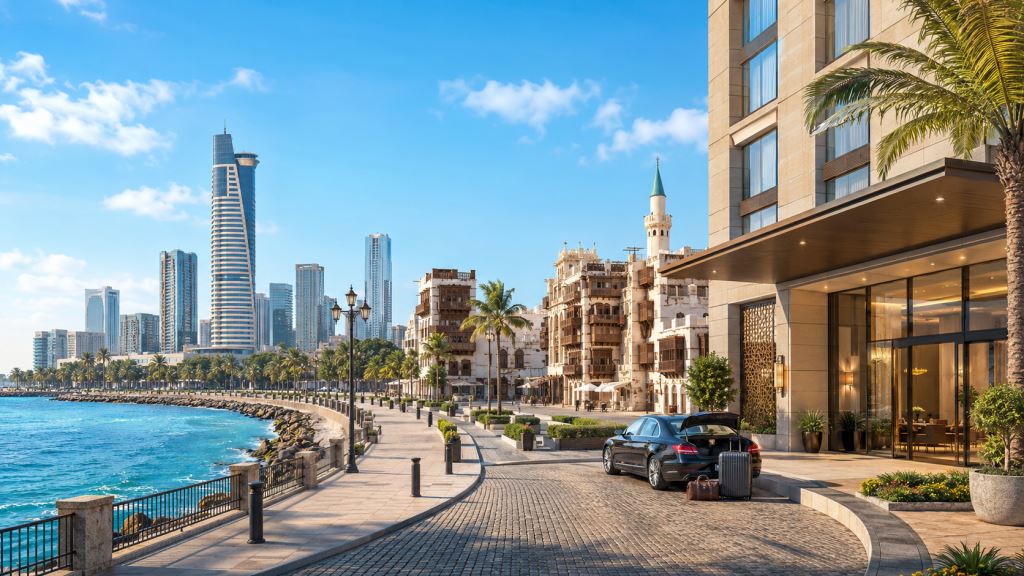 Jeddah 2026 guide hébergement : hôtels, appartements, front de mer, Al-Balad, parking et prix