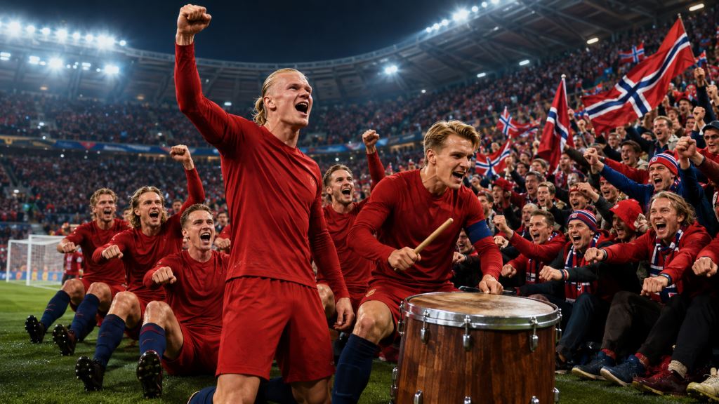 AI ilustracija: Norveška u nokaut-fazi Svjetskog prvenstva 2026. uz Haalanda, Ødegaarda i Viking Row protiv Senegala
