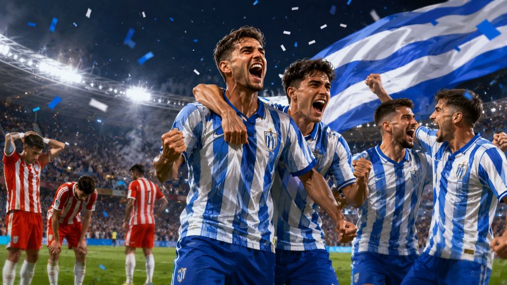 ilustracja AI: Málaga wraca do LaLigi po ośmiu latach po zwycięstwie z UD Almeríą w andaluzyjskim finale baraży o awans
