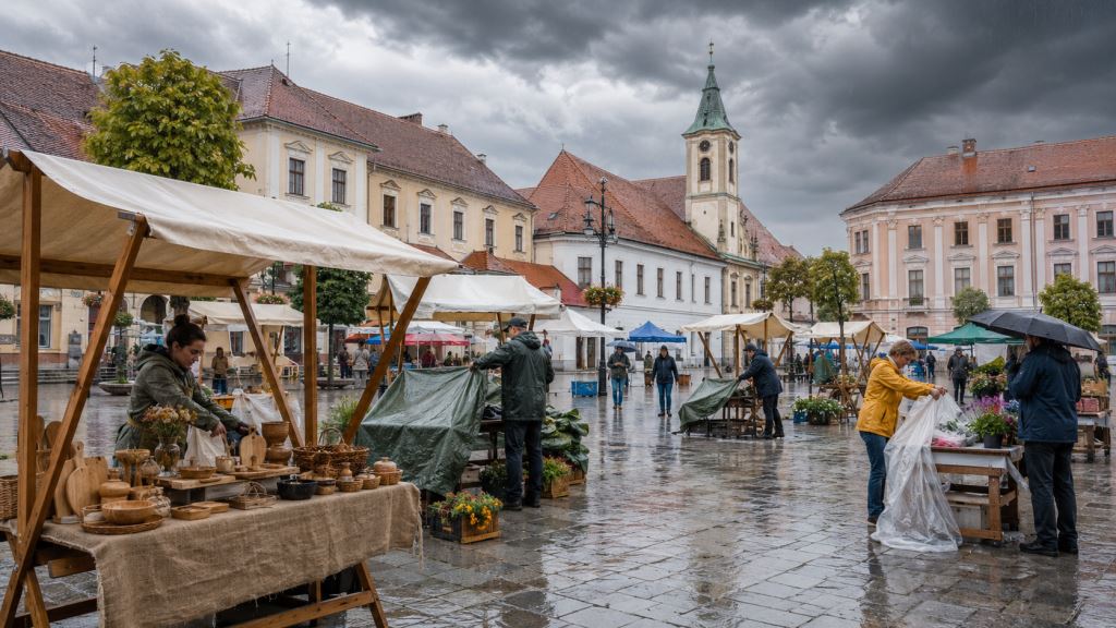 Foire économique de Varaždin 2026 reportée à cause de la pluie, nouvelle date place Kapucinski les 23 et 24 mai