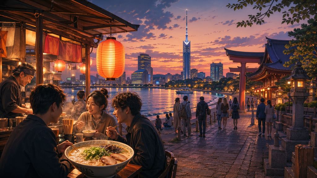 Fukuoka u Japanu otkriva opuštenije lice urbanog života uz ramen, more, hramove i yatai štandove