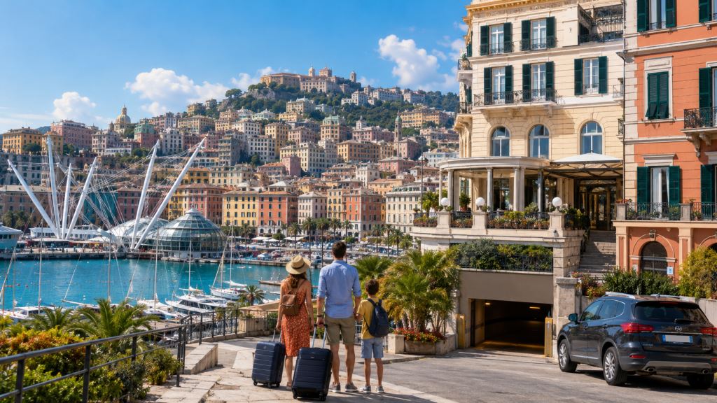 KI-Illustration: Genua 2026: Unterkunftsführer mit Hotels, Apartments, Parken, Preisen und besten Vierteln für den Aufenthalt